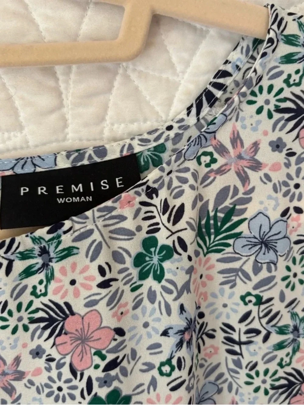 Premise Floral Short Sleeve Tee in Pink & Green
